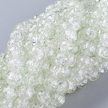 Arricraft 8MM Clear Crackle Glass Round Beads Strands for DIY Jewelry, 8mm, Hole: 1.3~1.6mm, 31.4 inches