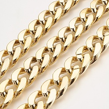 NBEADS 1m/1.09 Yards Golden Color CCB Plastic Twisted Chains Curb Chains Jewelry Making Chains Necklace Link Cable Chain for DIY Jewelry Making