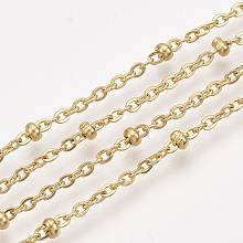 Honeyhandy 304 Stainless Steel Cable Chains, Satellite Chains, Soldered, Golden, 2.5x2x0.5mm