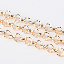 Honeyhandy Iron Rolo Chains, Belcher Chain, Unwelded, Light Gold, Long-Lasting Plated, 5x1.5mm