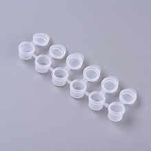 Honeyhandy Plastic Paint Pots Strips, 6 Pots Mini Empty Paint Cups with Lids, for Painting Tools, Clear, 2.5x14.8x1.53cm, Capacity: 2ml