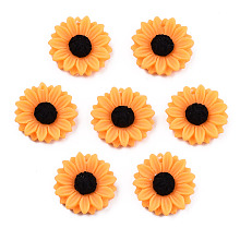 Honeyhandy Opaque Resin Pendants, Flower, Orange, 16x4.5mm