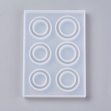 Honeyhandy Ring Silicone Molds, Resin Casting Molds, For UV Resin, Epoxy Resin Jewelry Making, White, 83x59x8mm, Inner Size: 18mm and 19mm