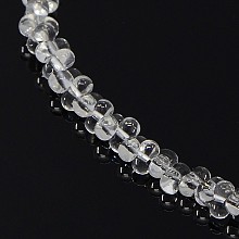 Honeyhandy Glass Beads Strands, Bone, Clear, 2x4mm, Hole: 1mm, about 300pcs/strand, 19.2 inch