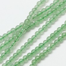 Honeyhandy Natural Gemstone Aventurine Round Beads Strands, Green Aventurine, 2mm, Hole: 0.8mm, about 184pcs/strand, 16 inch