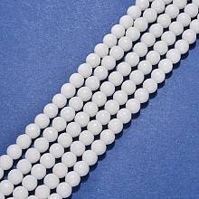 Honeyhandy Synthetic White Agate Beads Strands, Dyed, Faceted, Round, White, 6mm, Hole: 1mm, about 62pcs/strand, 16 inch