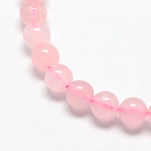 Honeyhandy Natural  Rose Quartz Beads Strands, Round, 4mm, Hole: 0.8mm, about 92pcs/strand, 15 inch~16 inch