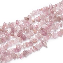 Natural Madagascar Rose Quartz Beads Strands, Chips, 6~11x5~9x2~6mm, Hole: 0.5mm, about 223pcs/Strand, 33.23 inch(84.4cm)