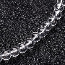 Honeyhandy Glass Round Bead Strands, Clear, 8mm, Hole: 1mm, about 40pcs/strand, 11 inch