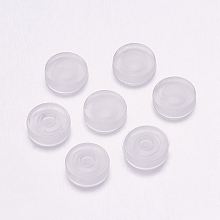 Honeyhandy Comfort PET Plastic Pads for Clip on Earrings, Anti-Pain, Clip on Earring Cushion, Clear, 7x7x2mm, Hole: 2mm