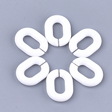 Honeyhandy Acrylic Linking Rings, Quick Link Connectors, For Jewelry Chains Making, Oval, White, 19x14x4.5mm, Hole: 11x5.5mm