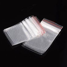 Honeyhandy Plastic Zip Lock Bags, Resealable Packaging Bags, Top Seal, Rectangle, Clear, 6x4cm, Unilateral Thickness: 1.6 Mil(0.04mm)