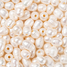 ARRICRAFT Natural Cultured Freshwater Pearl Beads, Oval, Seashell Color, 7~10x7~8mm, Hole: 1.8mm