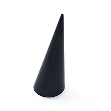 Honeyhandy Acrylic Organic Glass Ring Displays, Cone, Black, 25.5x69mm