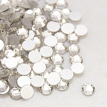 Honeyhandy Glass Flat Back Rhinestone, Grade A, Back Plated, Faceted, Half Round, Crystal, 1.9~2mm, about 1440pcs/bag