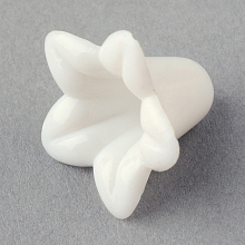 Honeyhandy Opaque Acrylic Beads, Trumpet Flower Beads, Flower, White, 17x17x12mm, Hole: 1.5mm