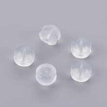 Honeyhandy Silicone Ear Nuts, Earring Backs, 4x5mm, Hole: 1mm