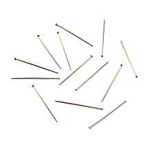 Honeyhandy Ion Plating(IP) 304 Stainless Steel Flat Head Pins, Rainbow Color, 30x0.6mm, 23 Gauge, Head: 1.4mm