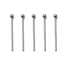 Honeyhandy 304 Stainless Steel Ball Head Pins, Stainless Steel Color, 20x0.7mm, 21 Gauge, Head: 1.8mm