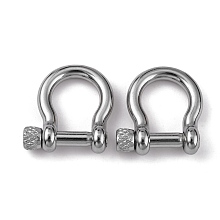 Honeyhandy 304 Stainless Steel D-Ring Anchor Shackle Clasps, for Bracelets Making, Stainless Steel Color, 24x21~23x6~7mm