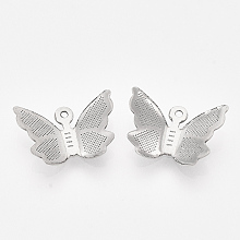 Honeyhandy 201 Stainless Steel Pendants, Butterfly, Stainless Steel Color, 11x15.5x3mm, Hole: 1mm