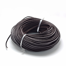 Honeyhandy Flat Leather Cords, DIY Rope for Bracelet Necklace Jewelry Making, Coconut Brown, 3x2mm