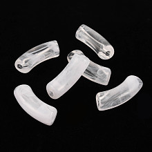 Honeyhandy Acrylic Beads, Imitation Gemstone, Curved Tube, White, 34.5x13x11mm, Hole: 3.5mm