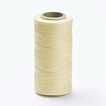 Honeyhandy Flat Waxed Polyester Cords, Wheat, 1x0.3mm, about 284.33 yards(260m)/roll