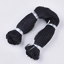 Honeyhandy Eco-Friendly Waxed Cotton Cord, 100% Cotton Thread, for Macrame, Jewelry Making Beading Crafting, Black, 1mm, about 382.76 yards(350m)/bundle