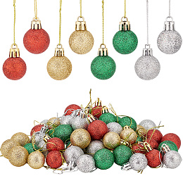 AHANDMAKER 80pcs Christmas Ball Baubles 2 Sizes Frosting Christmas Balls Ornaments Christmas Tree Decorations Hanging Ball for Holiday Wedding Party Decoration (Multicolored, 1.5"&1.65")