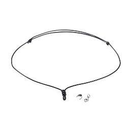 Honeyhandy Adjustable Korean Waxed Polyester Cord Necklace Making, with 304 Stainless Steel Lobster Claw Clasps and Pinch Bails, Black, 21.26 inch~27.32 inch(54~69.4cm)