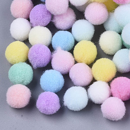 Honeyhandy DIY Doll Craft Polyester High-elastic Pom Pom Ball, Round, Mixed Color, 9~10mm, about 290pcs/bag