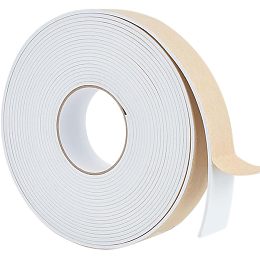 BENECREAT 10m White Foam Seal Strips Tape, 40mmx3mm High Density Door Bottom Seal Strip for Furniture, Cars, Speakers, Sports Equipment