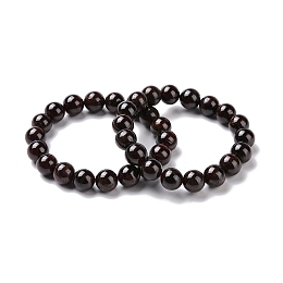 Honeyhandy Natural Garnet Round Beaded Stretch Bracelet, Gemstone Jewelry for Women, Inner Diameter: 2-1/8~2-3/8 inch(5.5~6.1cm)