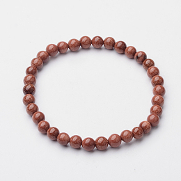 Honeyhandy Synthetic Goldstone Beaded Stretch Bracelets, 56mm