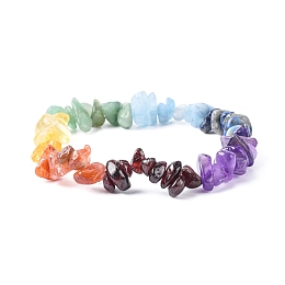 Honeyhandy Chakra Gemstone Stretch Bracelets, with Crystal Threads, Inner Diameter: 2-1/8 inch(5.5cm)