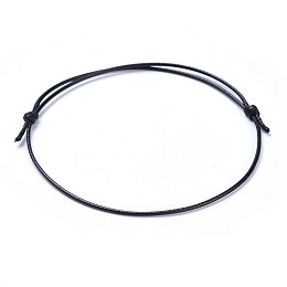 Honeyhandy Eco-Friendly Korean Waxed Polyester Cord Bracelet Making, Black, 10-5/8 inch~11 inch(27~28cm), 1mm