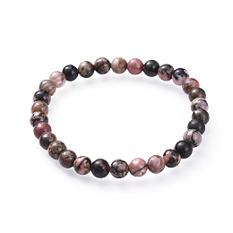 Honeyhandy Natural Rhodonite Stretch Bracelets, 2 inch(5.2cm)