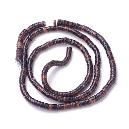 Honeyhandy Freshwater Shell Beads Strands, Disc/Flat Round, Heishi Beads, Coconut Brown, 4.5~5x1~4.5mm, Hole: 0.8~1.4mm, about 140~200pcs/strand, 22.8 inch(58cm)