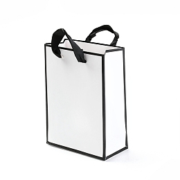 Honeyhandy Rectangle Paper Bags, with Handles, for Gift Bags and Shopping Bags, White, 16x12x0.6cm