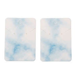 Honeyhandy Paper Earring Display Cards, Rectangle with Marble Pattern, Light Sky Blue, 7.2x5.1x0.04cm, 100pcs/bag