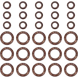 CHGCRAFT 100Pcs 2 Sizes Coconut Wood Linking Rings Coconut Linking Rings Unique Lightness Annular Coconut Linking Rings for DIY Jewelry Craft Making