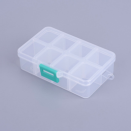 Honeyhandy Organizer Storage Plastic Box, Adjustable Dividers Boxes, Rectangle, White, 11x7x3cm, 1 compartment: 3x2.5cm, 8 compartment/box