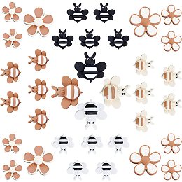 CREATCABIN 6 Styles 36Pcs Resin Flatback Cabochons Bees & Flower Shape Mixed Pendants Charms Embellishments Necklace Earring Bracelet for Jewelry Making DIY Ornament Crafts