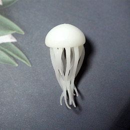 Honeyhandy Sealife Model, UV Resin Filler, Epoxy Resin Jewelry Making, Jellyfish, White, 1.4x0.4cm