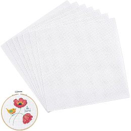 BENECREAT 14 Pieces White Cotton Fabric Embroidery Fabric, 10x10inch Square Aida Cloth Cotton Cross Stitch Cloth for Making Garment Craft