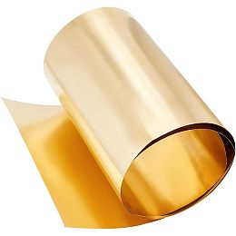 OLYCRAFT 1000x200x0.2mm Light Gold Brass Roll Weather Proof Brass Sheet Brass Foil Gold Brass Sheets Metal Brass Strip for DIY Cutting Crafts Home Decoration Roof Flashing