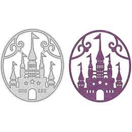 GLOBLELAND 1pc Metal Fairy Tale Cutting Dies Stencils Gate for DIY Scrapbooking Album Decorative Wedding Invitation Card Making