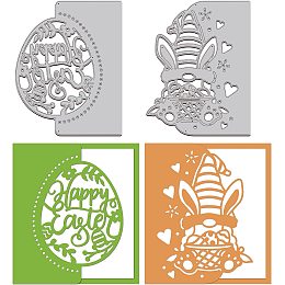 GLOBLELAND Easter Edge Border Cutting Dies Easter Egg Bunny Carbon Steel Die Cuts for DIY Crafting Embossing Stencil Template for Easter Background Card Making Scrapbooking Decoration