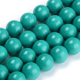 Honeyhandy Natural Mashan Jade Beads Strand, Round, Medium Turquoise, 6mm, Hole: 1mm, about 68pcs/Strand, 16 inch(40.64cm)